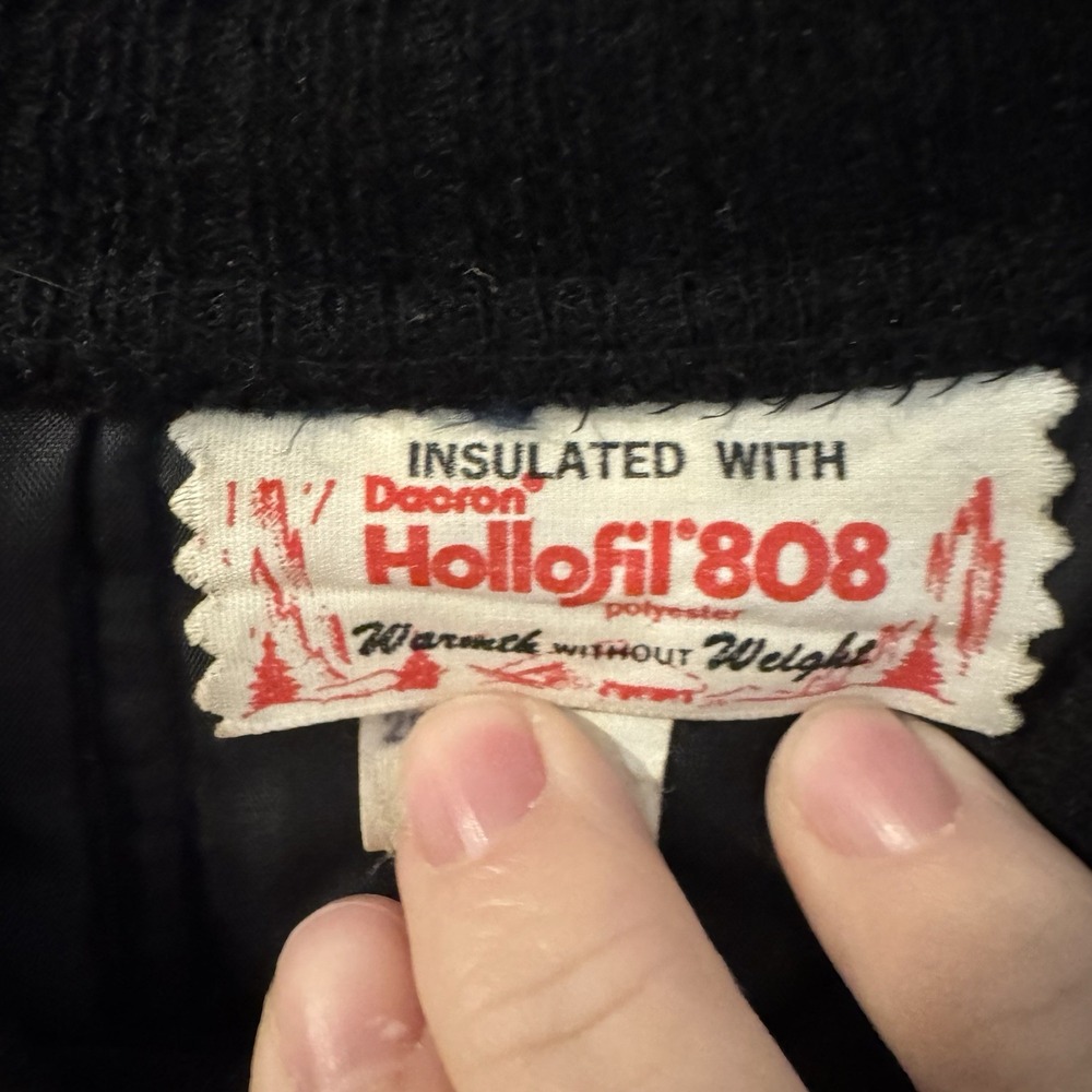 Vintage Hollofil 808 Quilted Hunting Vest Mens XL Navy Blue Cargo Pockets Zip Up - Picture 3 of 8